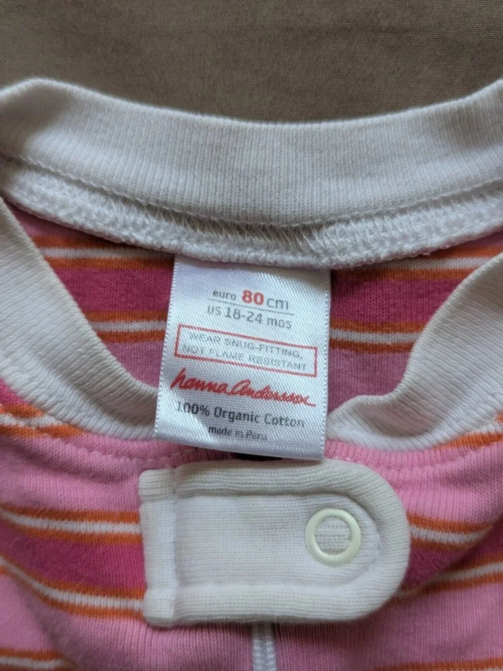 Hanna Andersson Pink Stripe Onesie 18-24m